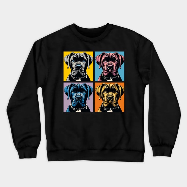 Pop Retro Cane Corso Art - Cute Puppy Crewneck Sweatshirt by PawPopArt